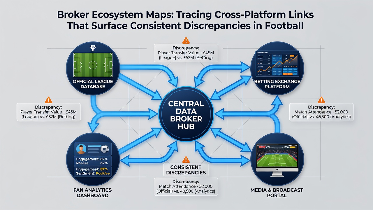 Screenshot of mapped broker connections highlighting pricing differences in football and horse racing markets