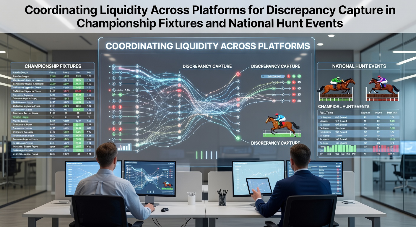 Diagram showing capital distribution and liquidity synchronization between multiple betting platforms during football and horse racing events