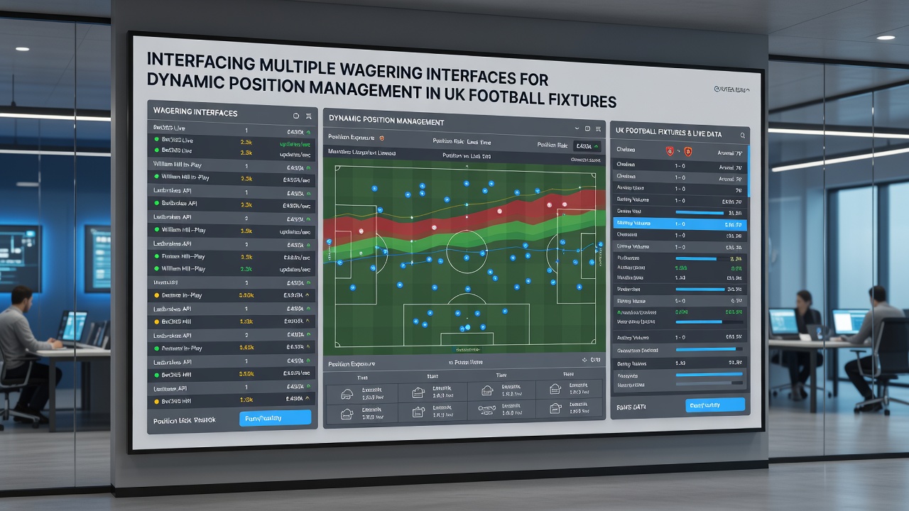 Real-time monitoring screen displaying horse racing odds across several bookmaker accounts with position overlay indicators
